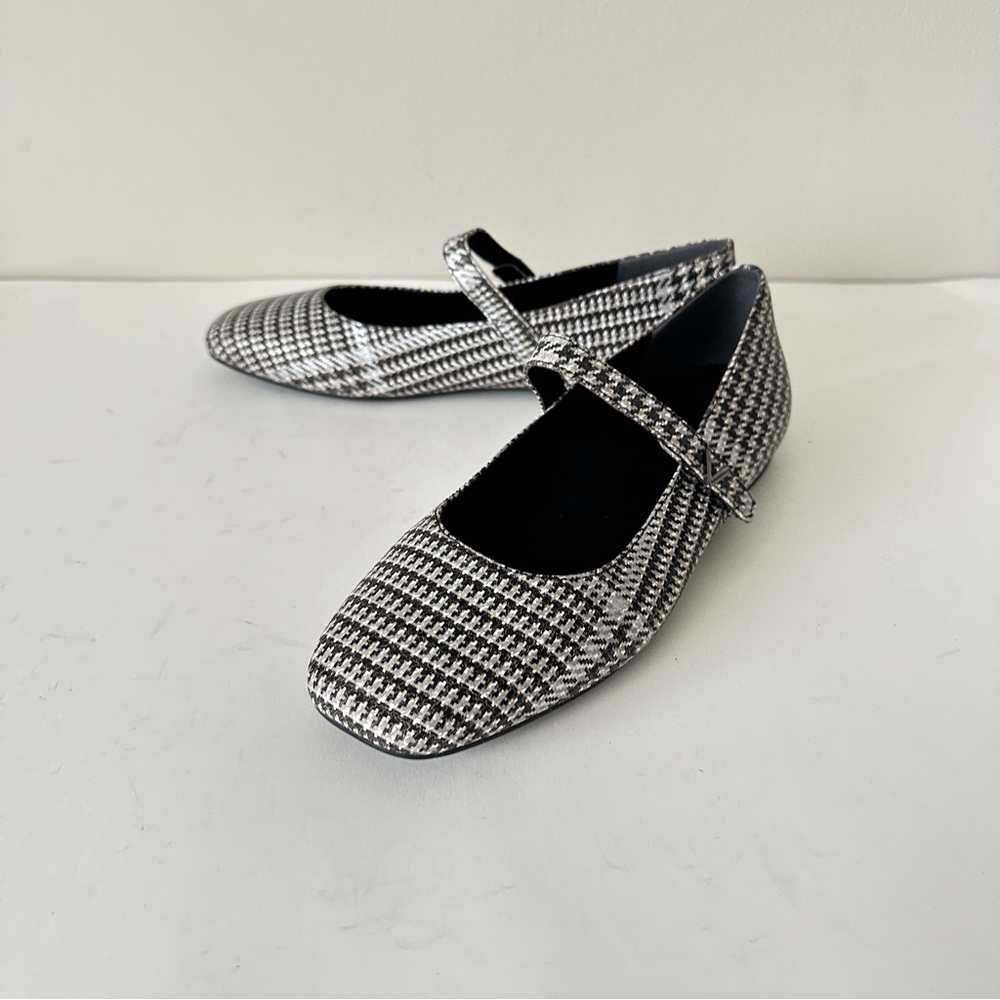 Vionic Black and White Houndstooth Mary Jane Flats - Picture 3 of 12